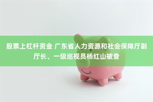 股票上杠杆资金 广东省人力资源和社会保障厅副厅长、一级巡视员杨红山被查