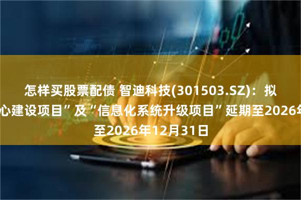 怎样买股票配债 智迪科技(301503.SZ)：拟将“研发中心建设项目”及“信息化系统升级项目”延期至2026年12月31日