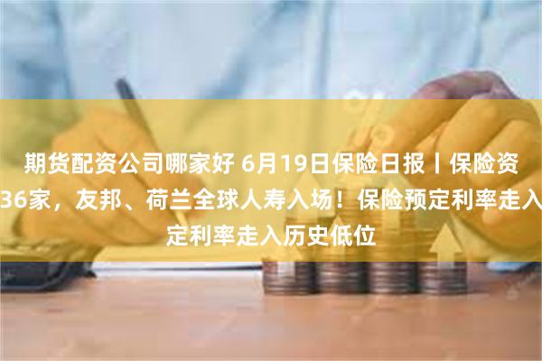 期货配资公司哪家好 6月19日保险日报丨保险资管扩容至36家，友邦、荷兰全球人寿入场！保险预定利率走入历史低位